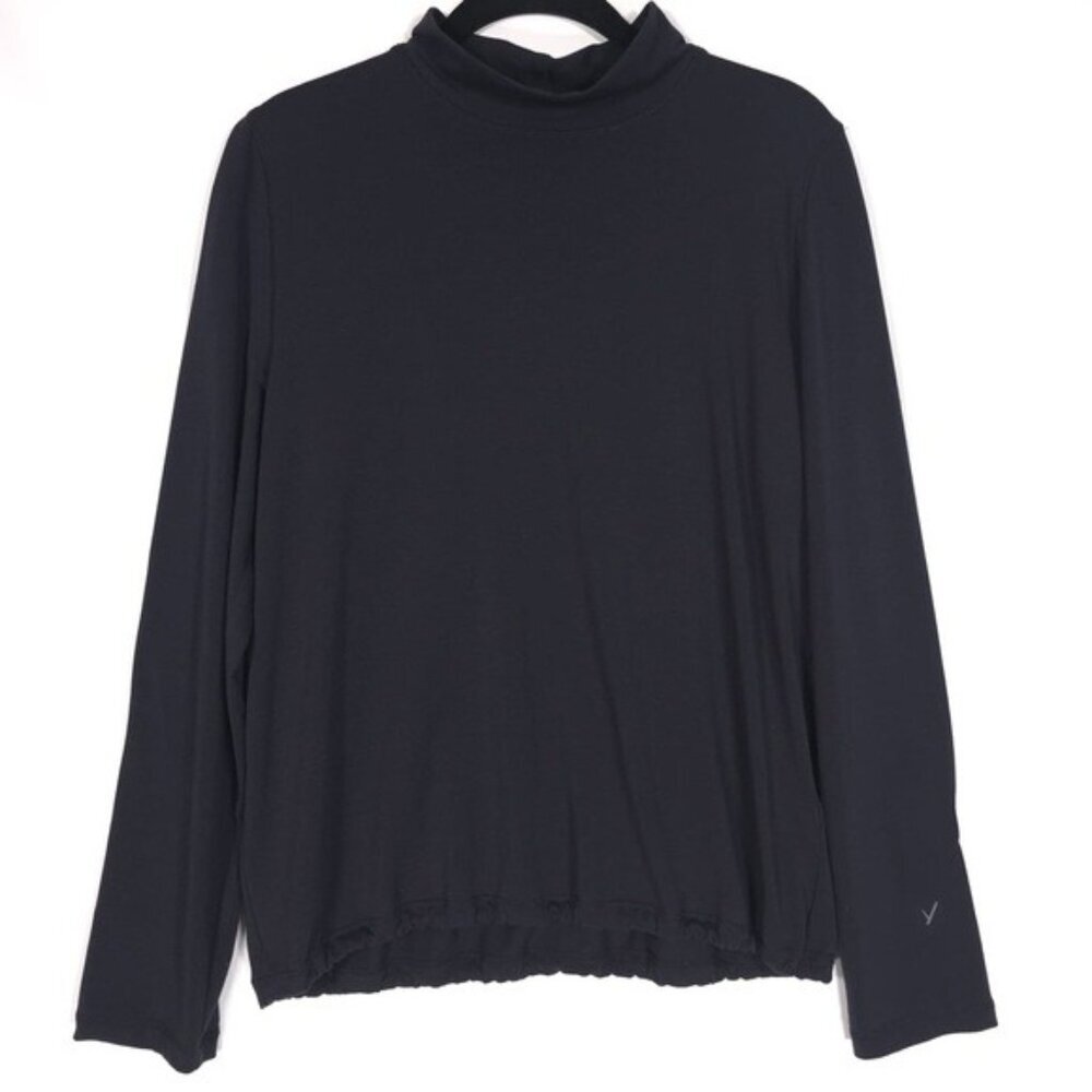 INDYEVA Women’s Baris Top High Neck Long Sleeve Hike Black Elastic Waist‎ MEDIUM